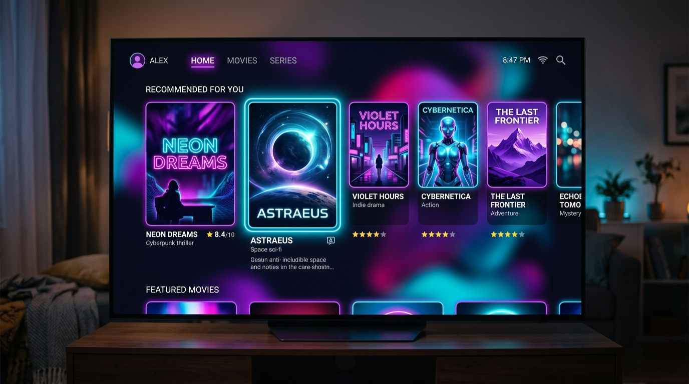 Interface IPTV premium et esthétique